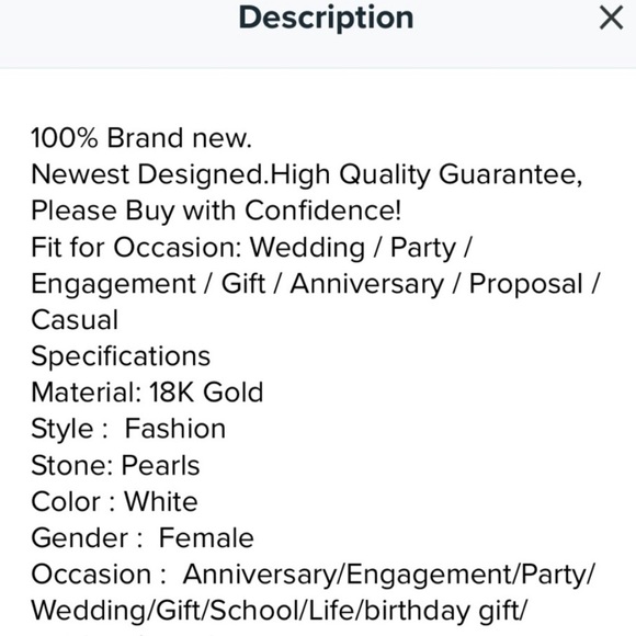 Beautiful 18K white gold or 18K gold plated - Picture 7 of 7